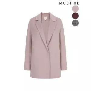 [하프클럽/머스트비]여성 핸드메이드 배색카라 울 싱글 코트