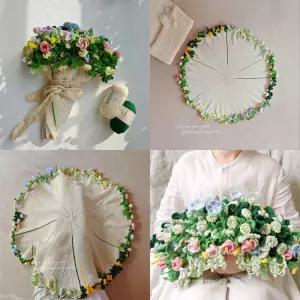 뜨개질 키트 꽃다발 담요 재료 초보자도 쉽게 만드는 취미용 뜨개질패키지 실과 포함 창의적 선물