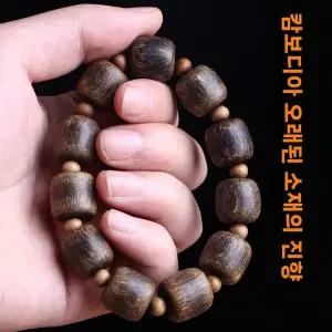 침향팔찌 캄보디아 전통 재료 액체 향 나무 구슬 팔찌 성숙한 매듭 프리미엄 샌달우드 수제 보석