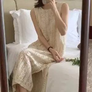 [라일리여성의류] Rly 레이스 포인트 슬리브리스 나시 원피스