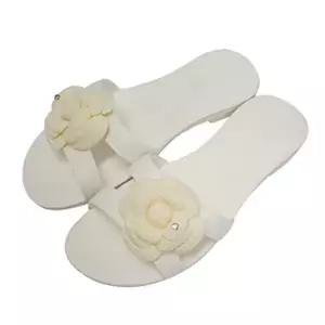 [하프클럽/]슬리퍼 거실화 플러스 화이트 미끄럼방지 화이트꽃