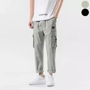 [하프클럽/]남자 편한 바지 조절 건빵 스트링 얇은 조거팬츠 카고