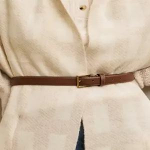 닥스 액세서리 26SS [여성벨트]브라운 소가죽 골드 버클 비조 여성벨트 DBBE6E755W3