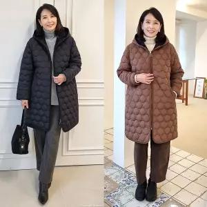 [쉬즈마담]J31775 엄마품처럼 따뜻한 밍크기모 후드 패딩코트