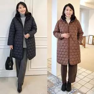 [쉬즈마담]J31775 엄마품처럼 따뜻한 밍크기모 후드 패딩코트