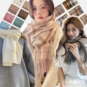 목도리 무지 체크 니트 머플러 여성 남성 겨울 보온 쁘띠 커플 넥워머 선물 5시 당일출고 2252672 J