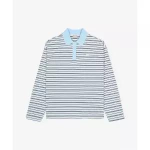 [뉴발란스]NBNFG2W312 WOMEN 스트라이프 폴로 카라 긴팔티 LIGHT BLUE 700411