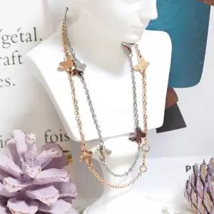 써지컬스틸 미니나비발찌 실버 로즈골드 14k도금