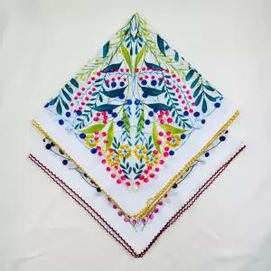 레이스 뜨게 꽃 손수건 스카프