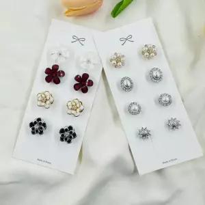 진주 꽃 자석 매너 옷깃 오픈방지 한쌍 브로치