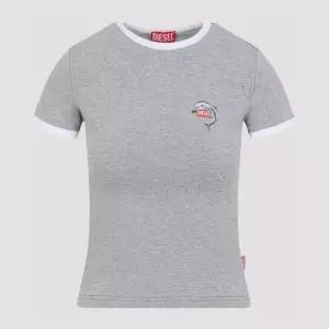 로고 패치 슬림 반팔 티셔츠 A21917 0QHHA 9CB