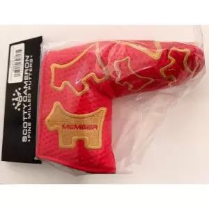 Scotty Cameron 2026 Club 블레이드 퍼터 헤드커버, 레드 및 골드 가죽, 커버만 포함