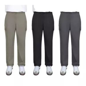 케네스콜 남성 나일론 스판 바지 남자 루즈핏 테이퍼드핏 허리벤딩 카고 팬츠