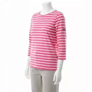 세인트제임스 갈라티 II 여성 스트라이프 7부 티셔츠 로즈 듀 네쥬