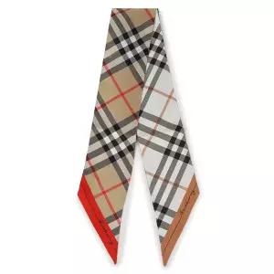 버버리 콘트라스트 체크 실크 스카프 8119963