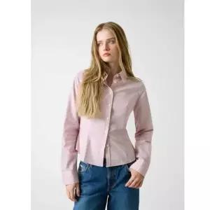 [백화점 정품] 게스 GUESS 25SS 여성 스트라이프 긴팔 셔츠 YQAW2200