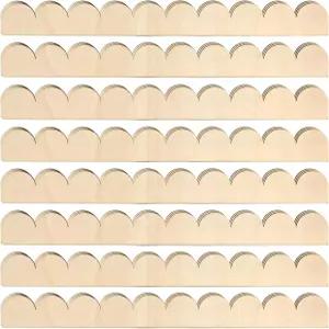 15.75인치 미완성 목재 스캘럽 몰딩 트림 장식 DIY 가정용 벽 장식용 가장자리 24팩