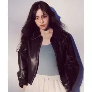 매장정품 리 LEE [ 착장]우먼 신세틱 레더 블루종 블랙 LE2403JK63BK 658347