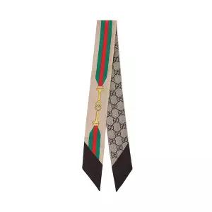 (구찌) FW25 여성 프린트 리본 스카프 756937 3G001 2164