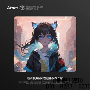 Atom 광전지 유리 마우스 패드 FPS Valorant CSGO 전자 스포츠 게임 맞춤형 데스크 홈 강화 업그레이드 부