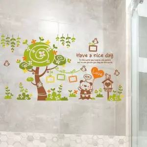 플라워해피트리Ver2 TH68HZ95 벽지 창문 그래픽 포인트스티커 샌디브라운