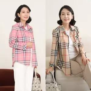 J31796 매 시즌인기 클래식 체크 포켓 남방 엄마옷