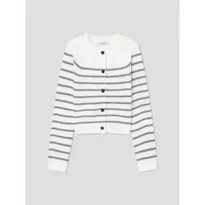 [국내정품] 에잇세컨즈 스트라이프 크랍 카디건 아이보리