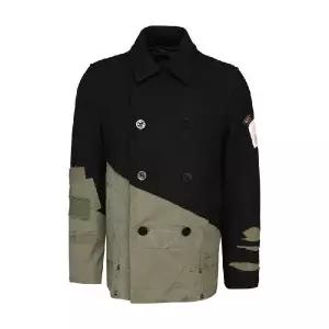 폴앤샤크 X 그렉 로렌 버튼 장식 디스트레스드 피코트 I20P2805 100BLACKARMY TP9772