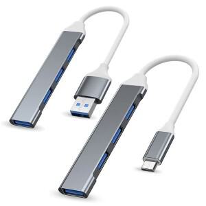 4포트 USB 3.0 허브 타입 C 도크 멀티 스플리터 어댑터 OTG (아이폰 호환 15  호환 화웨이 호환 맥북 호환