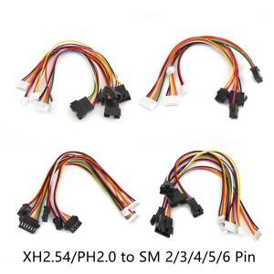 5피스 SM 2.54mm XH/PH2.0 플러그/소켓 2P/3P/4P/5P/6P 변환 케이블 20cm 26AWG SM2.54 연장