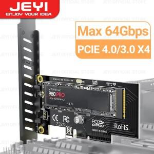 JEYI 데스크탑 PC용 확장 카드 M.2 NVME-PCIe 4.0 3.0 SSD 어댑터 PCI-E GEN4 풀 스피드 64Gbps PCIe X4 X8