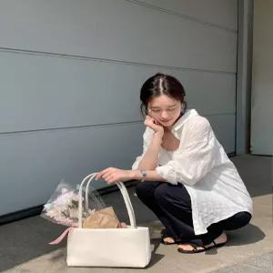 [CRKO] 프렌치 아일렛 셔츠 / 하객룩 레이어드 셔츠 블라우스 오프숄더 레이스 프릴블라우스 출근룩 봄 데