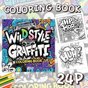 성인을 위한 와일드 스타일 그래피티 컬러링북 노인 여성 초상화 DIY 페인팅 드로잉북 (릴렉세이션 및 불안