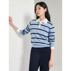 빈폴 BEANPOLE 빈폴레이디스 럭비 스트라이프 풀오버 - 스카이 블루 (BF5951C07Q) 723434