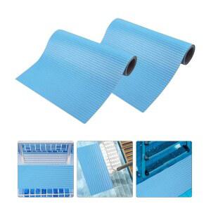 YUEWO 2롤 수영장 사다리 매트, 미끄럼 방지 풀 스텝 텍스처가 있는 보호 패드 매트 (파란색)
