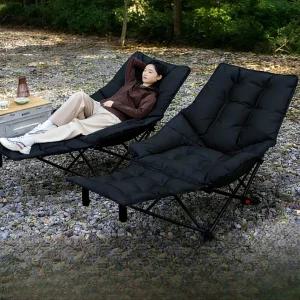 접이식 캠핑 의자 침대형 휴대용 롱 릴렉스 체어 야외 안락 소파 사무실 낮잠용 1인용