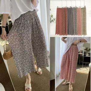 (포워드테크) 여자 꽃무늬 냉장고바지 여름 아이스 플리츠 몸빼 바지 할머니 고무줄 꽃바지