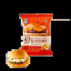 사조대림 딥치즈버거 155g / 편의점 매점빵 냉동 햄버거