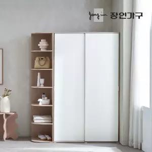 코라 1600 슬라이딩 옷장 세트 1200 옷장 (선반형)+400 측면 코너장