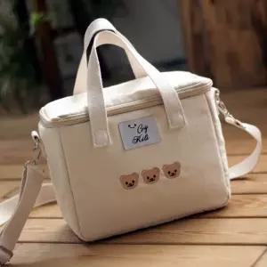 엄마 가방 곰 자수 보관 신선한 보호 절연 메신저