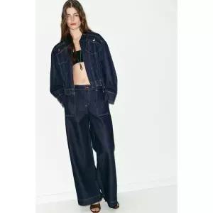 Zara 자라 JEANS 진 청바지 Z1975 WIDE 와이드 LEG 레그 미드라이즈 - 블루 7223/030/407