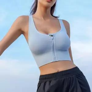 [라일리여성언더웨어] Rly 스포츠 브라 여성 집업 앞지퍼 헬스 브라탑 운동