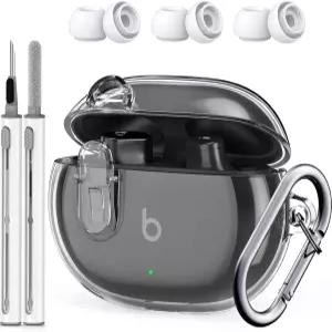 비츠 스튜디오 버즈/스튜디오 플러스 케이스 커버 202/2023 키 포브 및 이어버드 클리닝 키트 포함 클리어