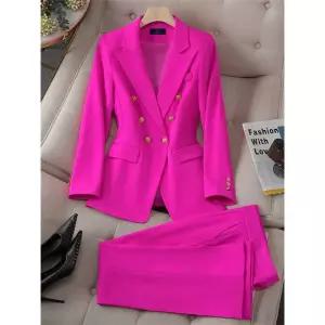 여자 봄 가을 면접복장 여성 투피스 여성용 블레이저 및 플레어 팬츠 정장 오피스 레이디 격식 있는 비즈니
