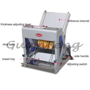 고품질 자동 전기 미니 빵 슬라이서 산업용 스테인리스 토스트 커터 베이커리 레스토랑용 내구성 강함