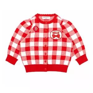 [롯데백화점]베베드피노 헬로 리본 베이비 체크 가디건 BP51KC113
