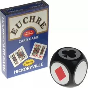 히코리빌 에우크레 플레잉 카드 번들 흑백 슈트 마커 주사위가 포함된 2개의 덱이 한 상자에 들어 있습니다