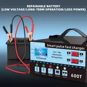 배터리차단기 킬스위치 12V24V600A 펄스 보수 전압 온도 차량용 배터리 충전기 디지털 LCD 디스플레이 자동