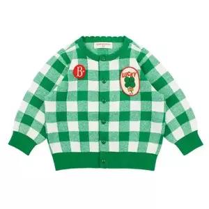 [롯데백화점]베베드피노 럭키 클로버 베이비 체크 가디건BP51KC114GN