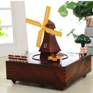 엔틱 풍차 태엽 원목 오르골 뮤직박스 장식품 인테리어